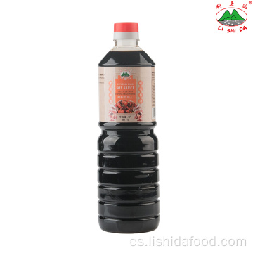 Botella de vidrio de 1000 ml Salsa de soja oscura superior